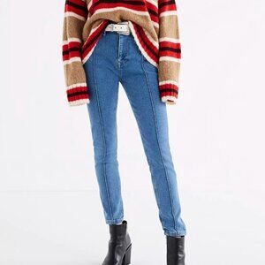 BDG Urban Outfitters Twig High Rise Skinny Front Seamed Jean Medium Stone Wash